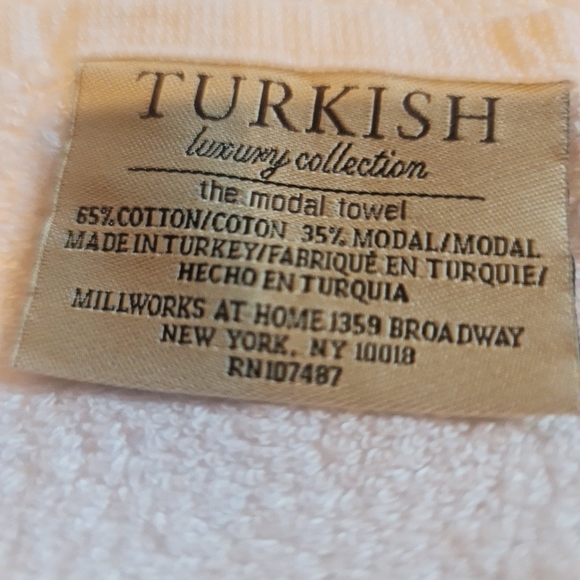 Hand Towels White Turkish Luxury Collection 65% Cotton 35% Modal Like New Set/4 - Picture 8 of 9
